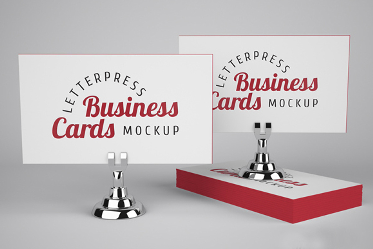 Letterpress Business Cards Mockup, a Print Template by ItemBridge (Photo 1 of 3)