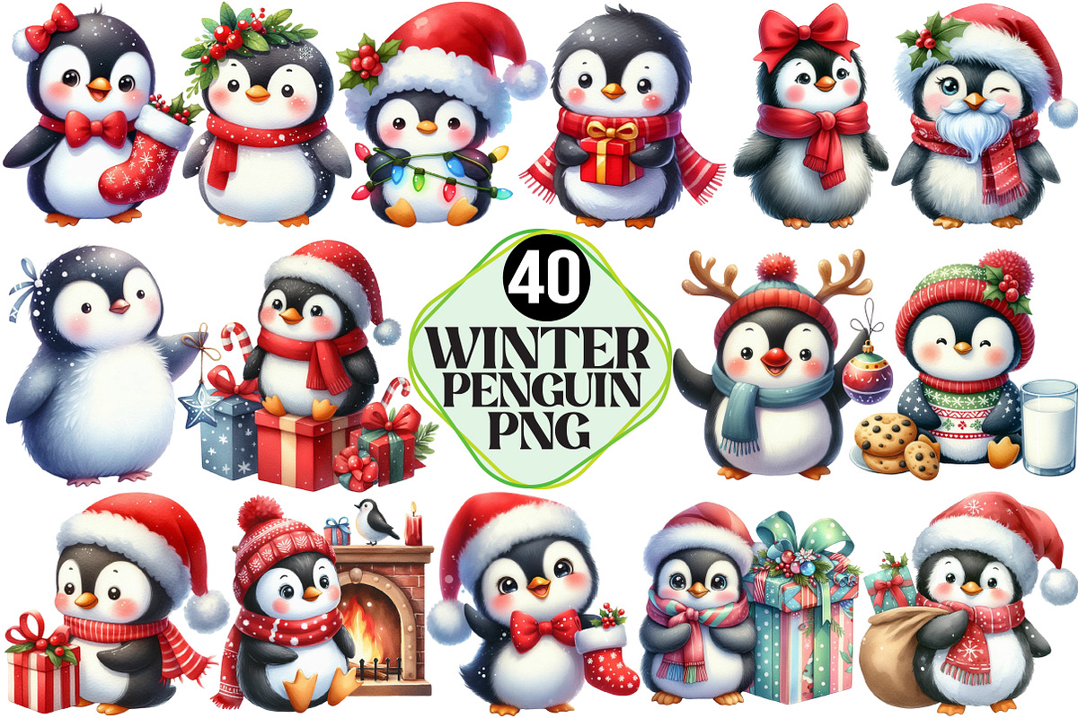 Winter Penguin Christmas Penguin, an Illustration by Pixels.Craft (Photo 1 of 7)