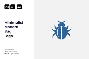 Minimalist Modern Bug Logo, a Branding & Logo Template by Luxury Logos