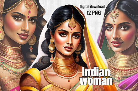 Beautiful Indian woman clipart