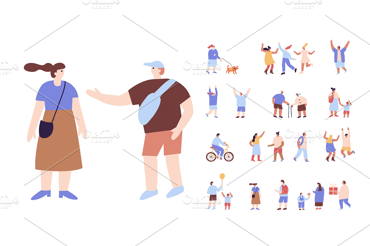 Cute Tiny People vector bundle, a Person Illustration by Vector_Art (Photo 4 of 14)
