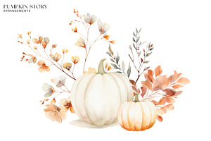 Watercolor Pumpkin Clipart Set