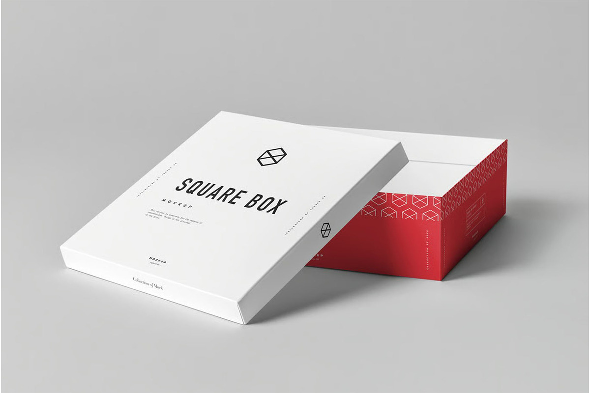 Square Shoe Box Mock-up, a Product Mockup by zippypixelstudio (Photo 2 of 7)