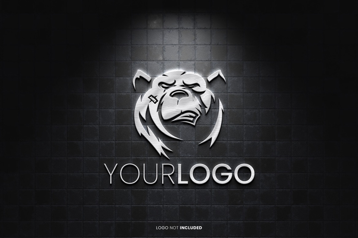 Shiny Logo On Wall Mockup, a Mockup by WudelMbois Studio (Photo 1 of 3)