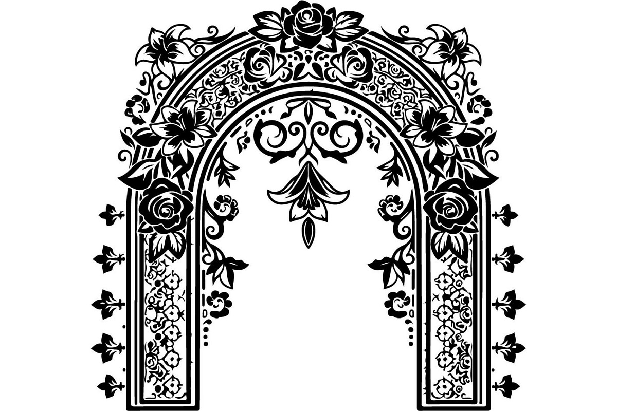Vintage Ornamental Arch Frame Vector, a Decorative Illustration by Designer_Momina (Photo 15 of 21)