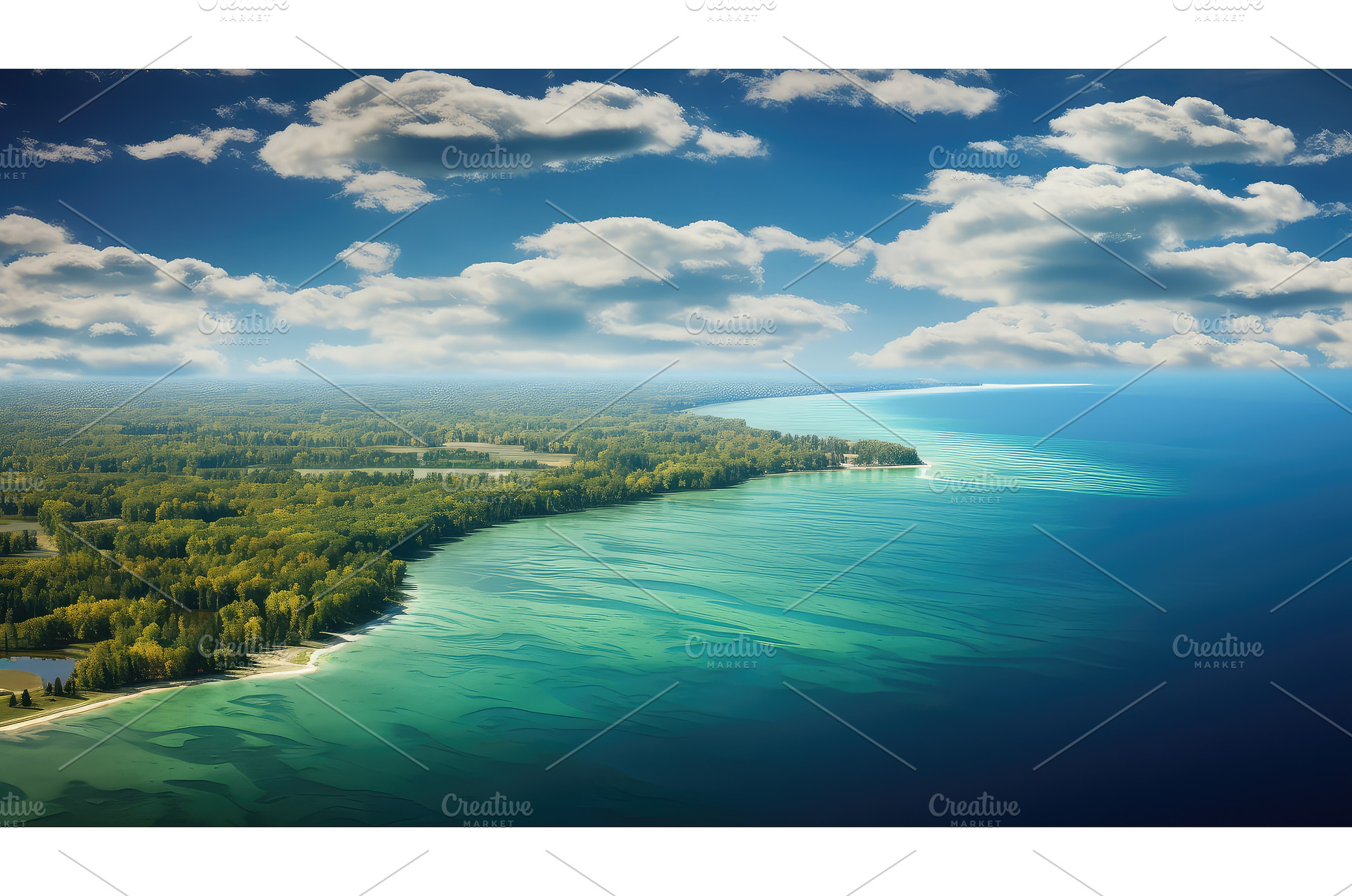 shoreline lake michigan map ai, a Nature Photo by pikepicture