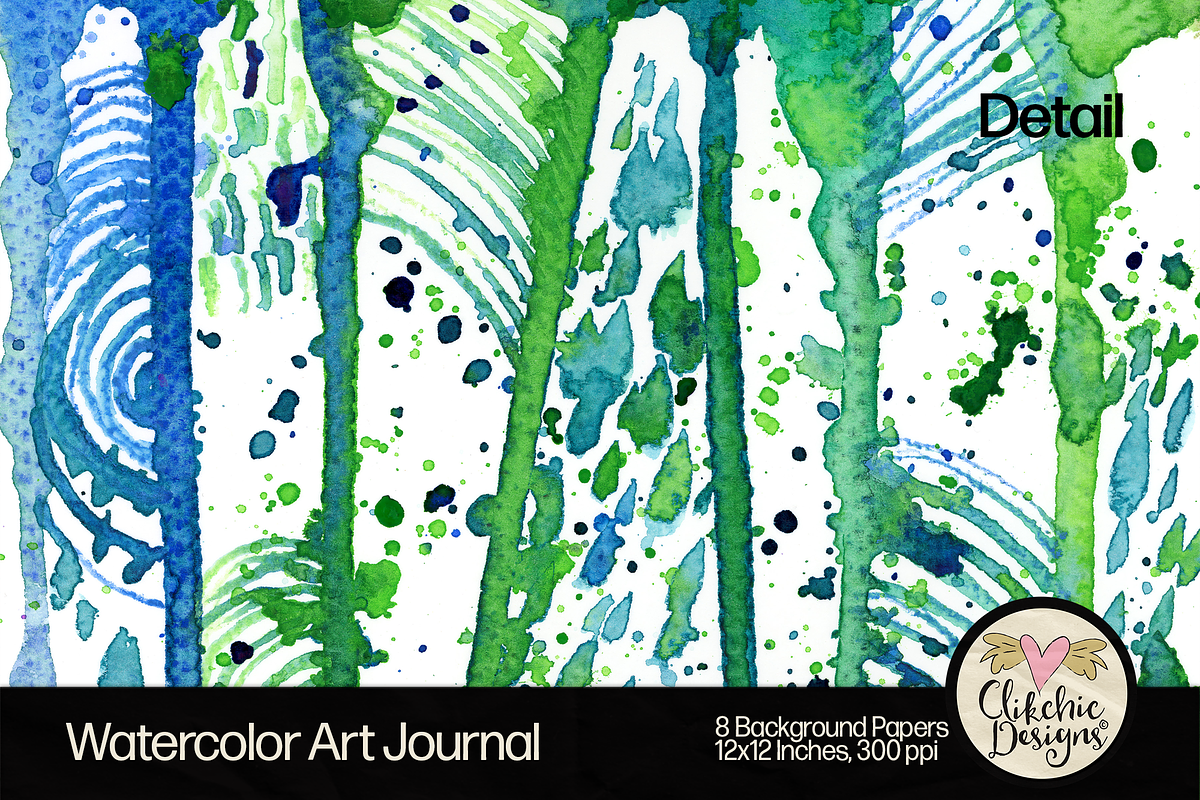 Watercolor Art Journal Backgrounds, a Texture Graphic by Clikchic Designs (Photo 9 of 10)