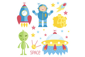 Cartoon Illustration About Space.