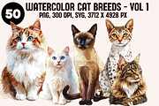 Watercolor Cat Breeds – Volume 1, an Animal Illustration by PrintHaven Designs (Thumbnail 1 of 10)