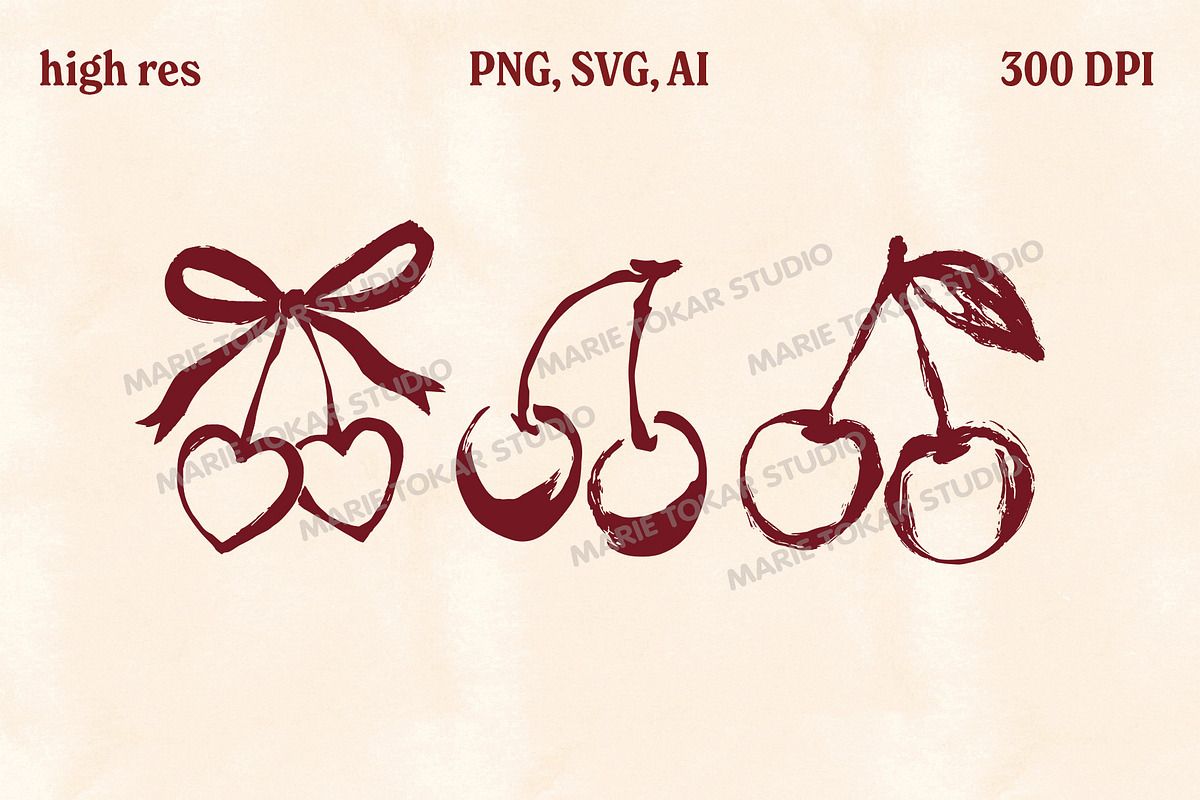 Whimsical Berry Fruit Bundle SVG PNG, a Food Illustration by Marie T (Photo 16 of 36)