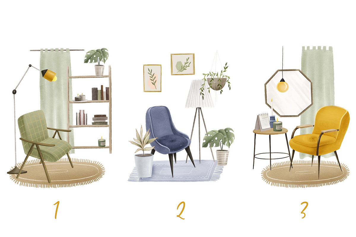 Cozy hygge home interior, a Decorative Illustration by the_myro (Photo 3 of 13)