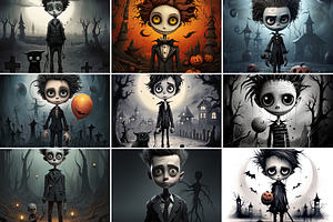 Gothic Tim Burton Halloween Boy