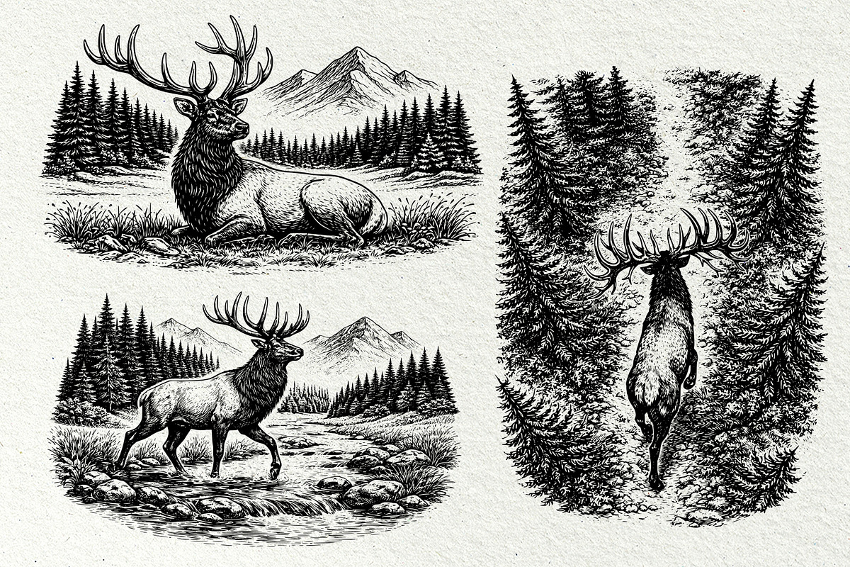 Elk Scenes SVG Graphics, an Animal Illustration by DENIDigitalArtSudio (Photo 5 of 6)