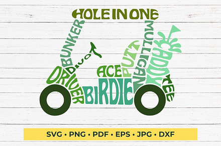 Golf Cart Typography, an Object Graphic by DigitalDesignsLaura