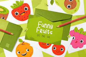 Cute Fruit Clipart Bundle, a Food Illustration by vik.stock