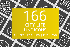 166 City Life Line Inverted Icons