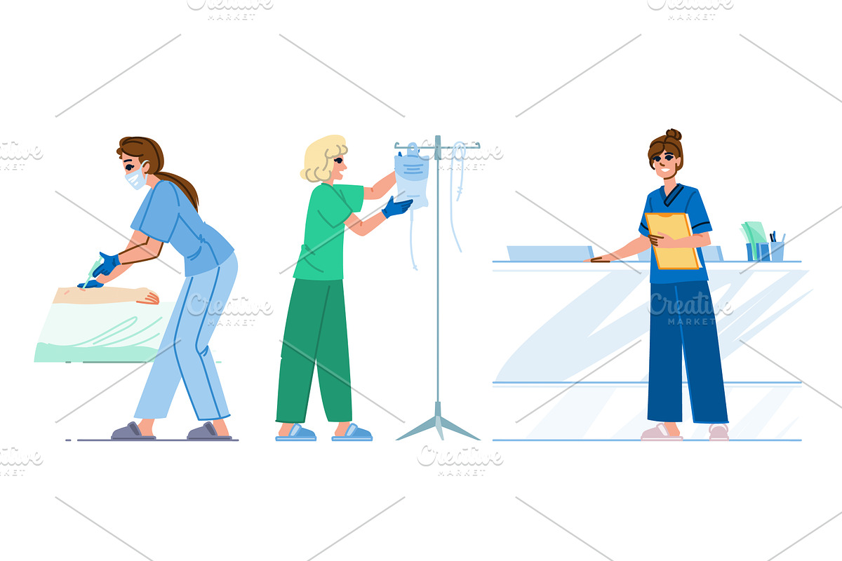 compassion nurse woman vector, a Person Illustration by pikepicture