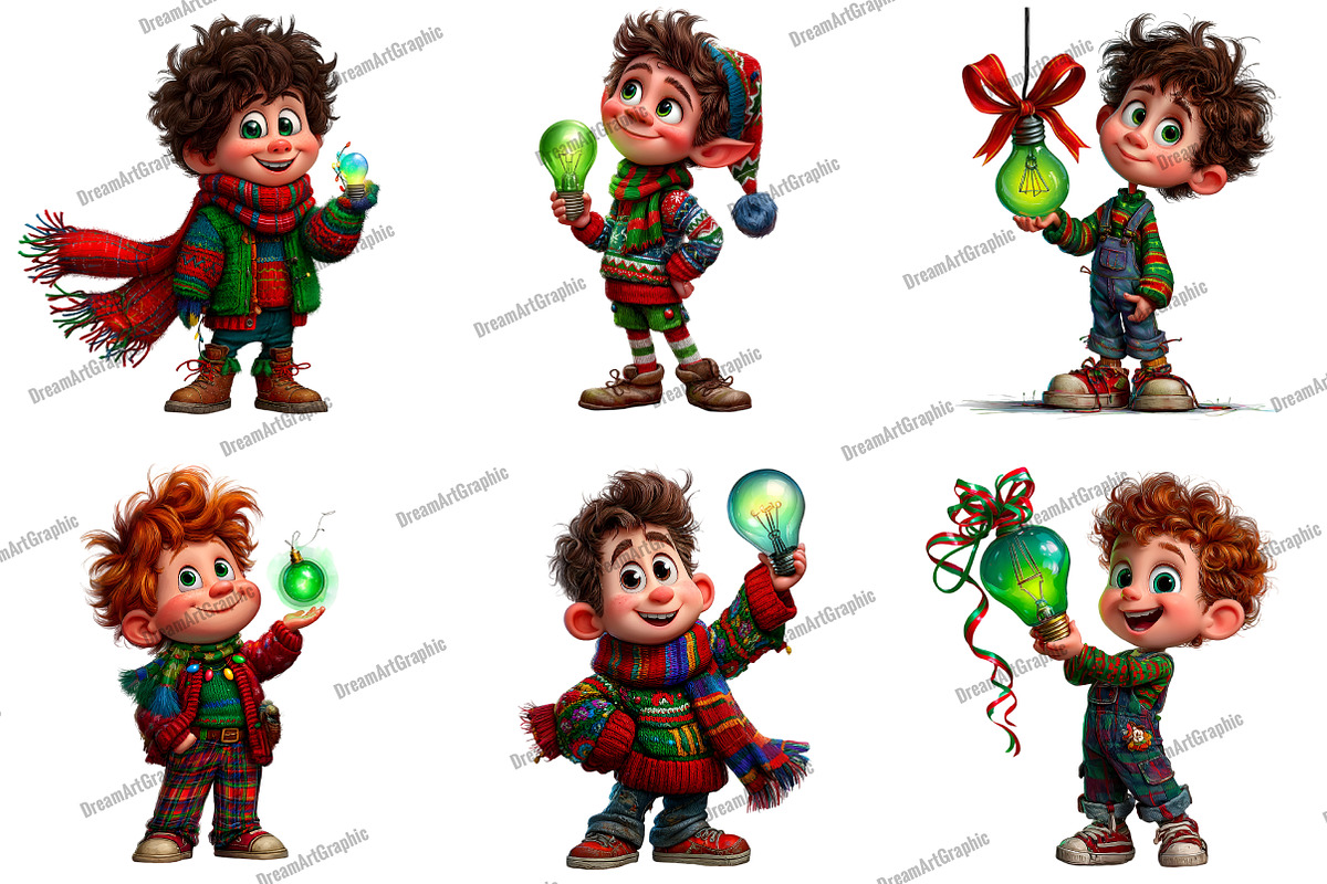 Watercolor Whimsical Christmas, an Illustration by DreamArtGraphic (Photo 3 of 5)