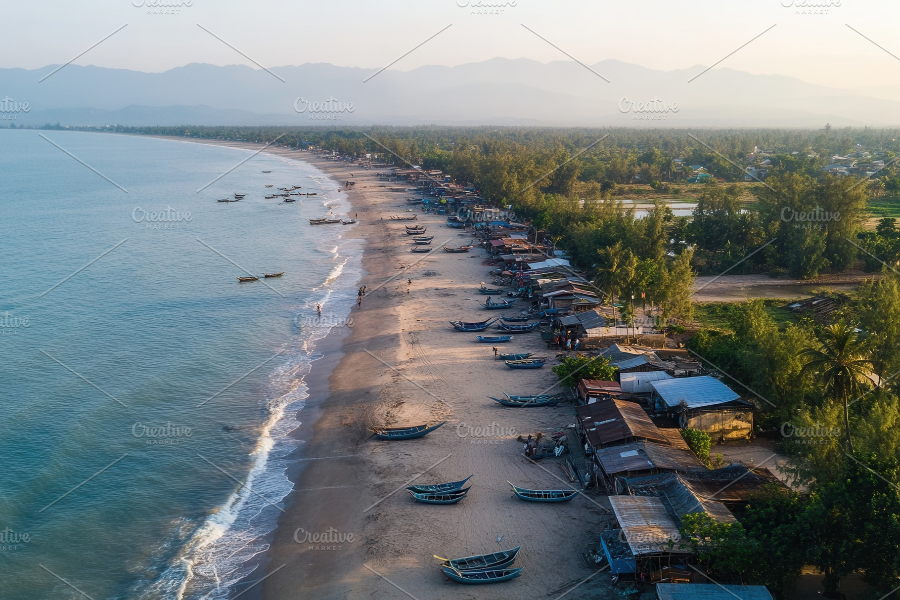Aerial view of Tam Tien beach, a Photo by Pavel_design