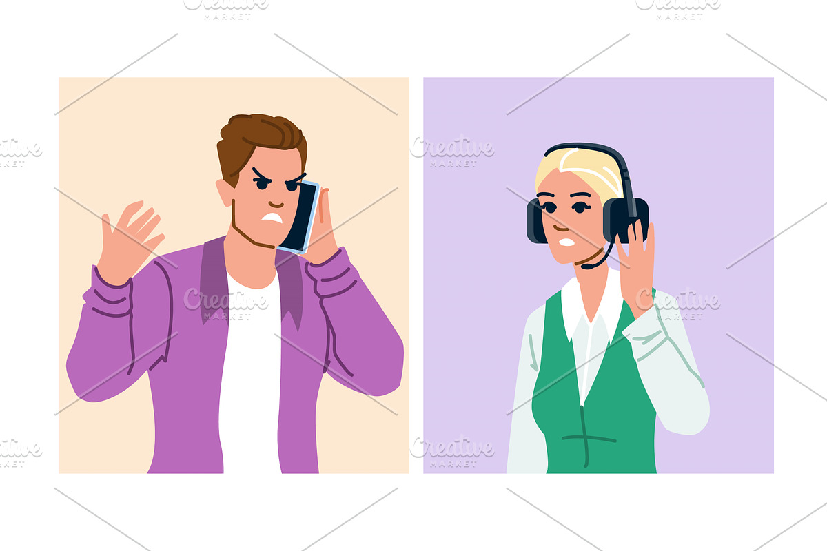 Angry client complaining to customer, a Person Illustration by pikepicture