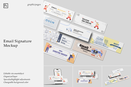 Email Signature Mockup, a Wearable Device Mockup by graphicpages