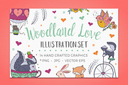 Woodland Love, Animal Illustrations, an Animal Illustration by PetiteMarket (Thumbnail 1 of 2)