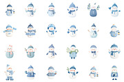 Christmas Winter Blue Snowman Clipar, an Illustration by Sublimation Artist (Thumbnail 2 of 6)