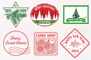 Vintage Christmas Stamp Collection, an Illustration by Dream Creation (Thumbnail 2 of 7)