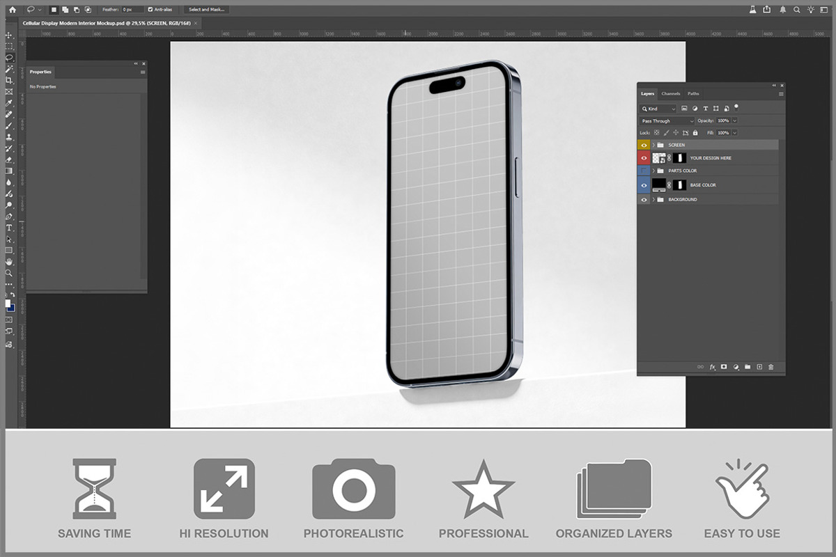 Cellular Display Modern Interior PSD, a Device Mockup by Bruno's Shop (Photo 2 of 3)