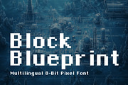 Block Blueprint - 8bit Pixel Font, a Symbol Font by HipFonts (Thumbnail 1 of 6)