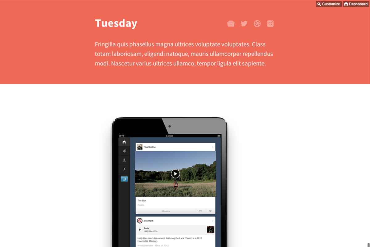 Tuesday Tumblr Theme, a Websites & App Template by alexvanderzon (Photo 4 of 5)
