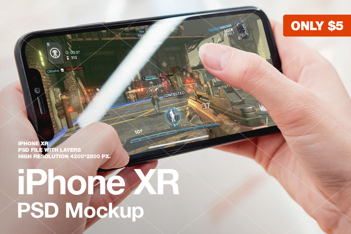 iPhone XR PSD Mockup landscape, an iPhone Mockup by StartMockups.com (Photo 2 of 2)