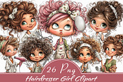 Hairdresser Girl Clipart, an Illustration by Libby Wishes (Thumbnail 1 of 8)