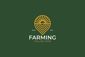 Farming Sunrise Linear Shape Logo, a Branding & Logo Template by Signatoro