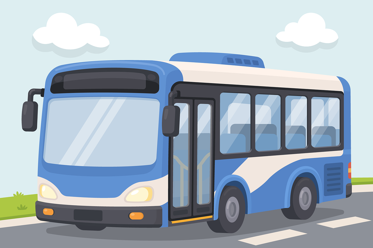 Public Bus Transportation Cartoon, a Transportation Illustration by Artpon Illustration (Photo 1 of 3)