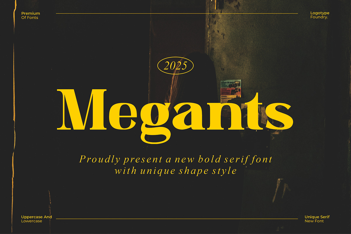 Megants || Unique Serif Font, a Serif Font by Idea Studio (Photo 1 of 5)