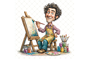Male Artist Clipart JPG, a Person Illustration by Memories By Lea (Thumbnail 9 of 20)