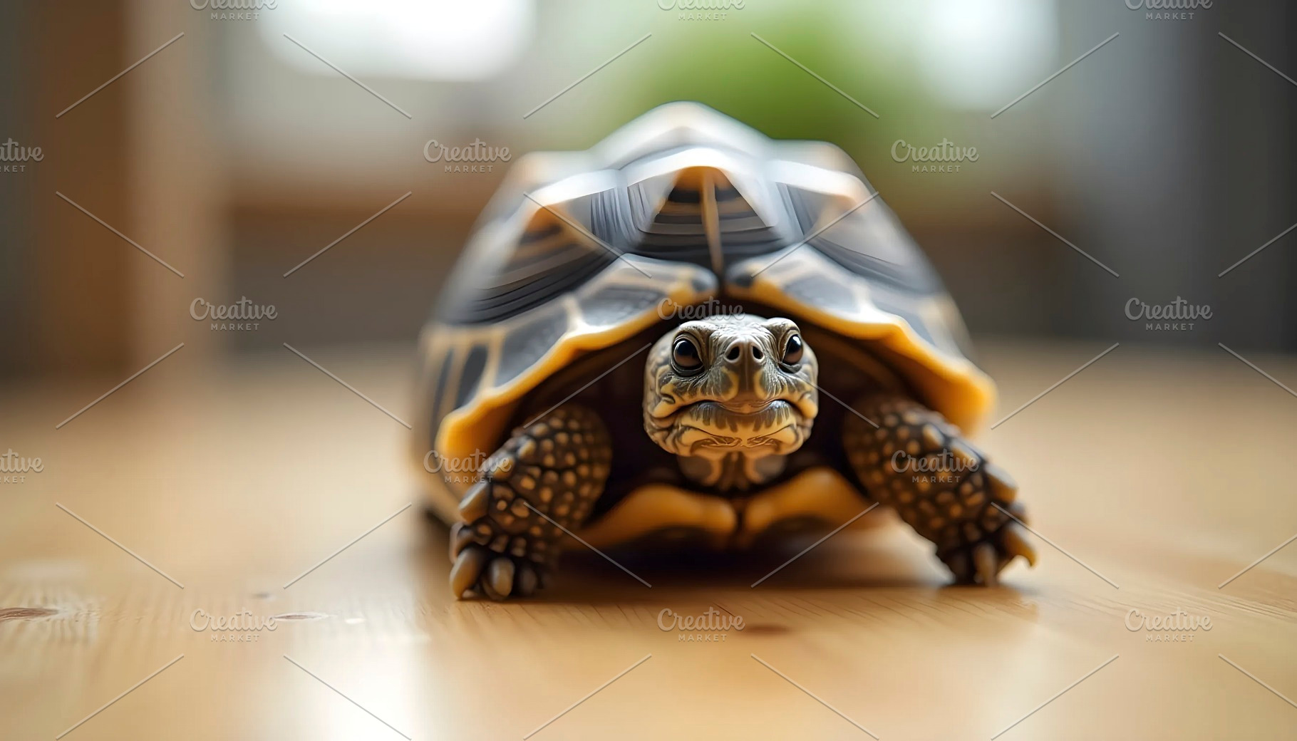 Small Pet Turtle Looking Toward The, a Photo by LOGOCREATIVE