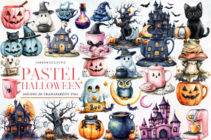 Pastel Halloween Clipart, an Illustration by Designworld