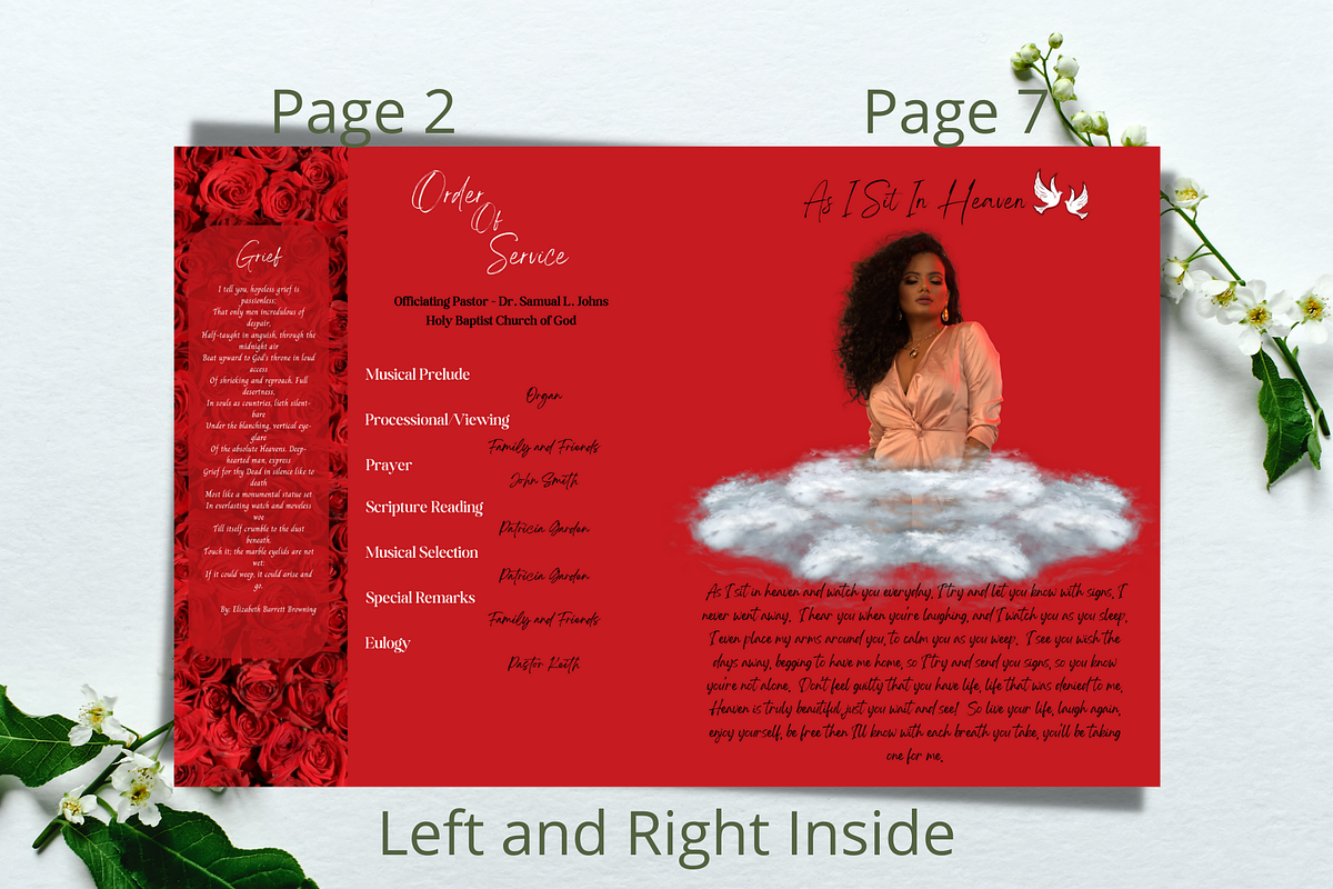 Red Roses Funeral Progam, a Brochure Template by Feel Inspired Digitals (Photo 6 of 6)