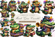 Watercolor Mardi Gras Crocodile Clip, an Illustration by Sublimation Artist (Thumbnail 1 of 6)