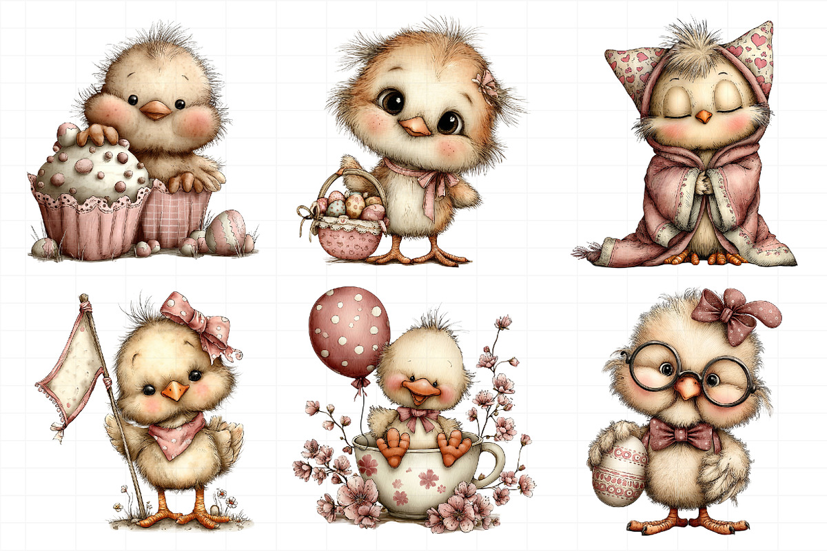 Whimsical Easter Chicken Clipart, an Illustration by Daily.Designs (Photo 3 of 8)