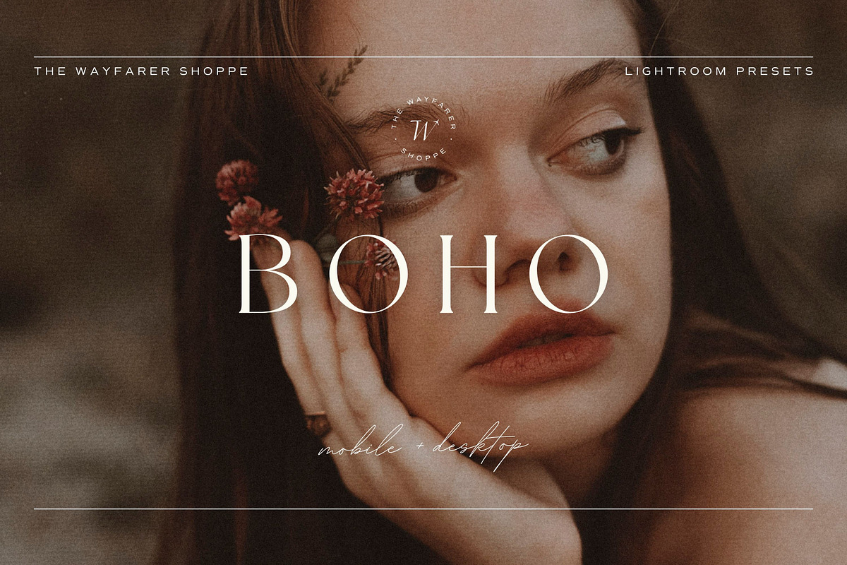 50+ Boho Lightroom Preset Bundle, a Preset Add-On by TheWayfarerShoppe (Photo 2 of 9)