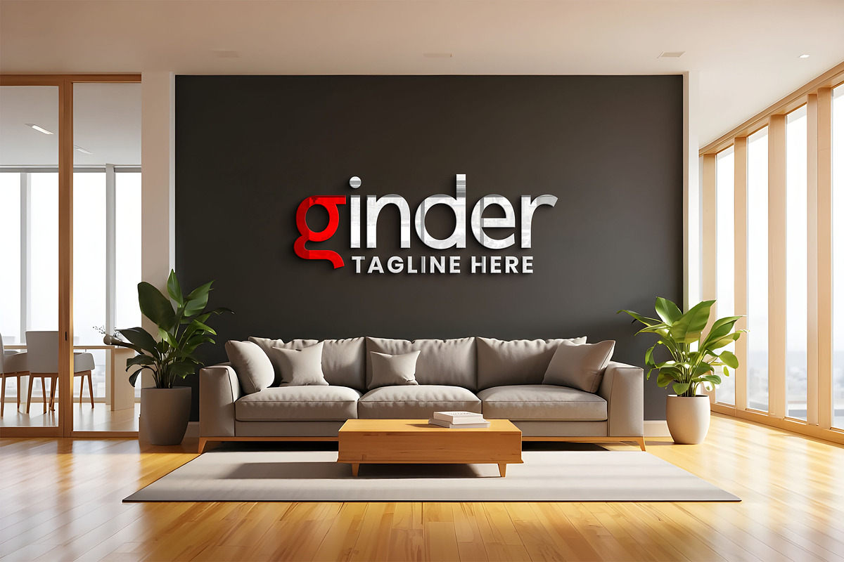 Modern Office Wall Logo Mockup, a Mockup by GenesisCreativeCo (Photo 1 of 3)