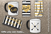 Valentine's Day Black & Gold Clipart, an Illustration by MyClipArtStore (Thumbnail 7 of 7)