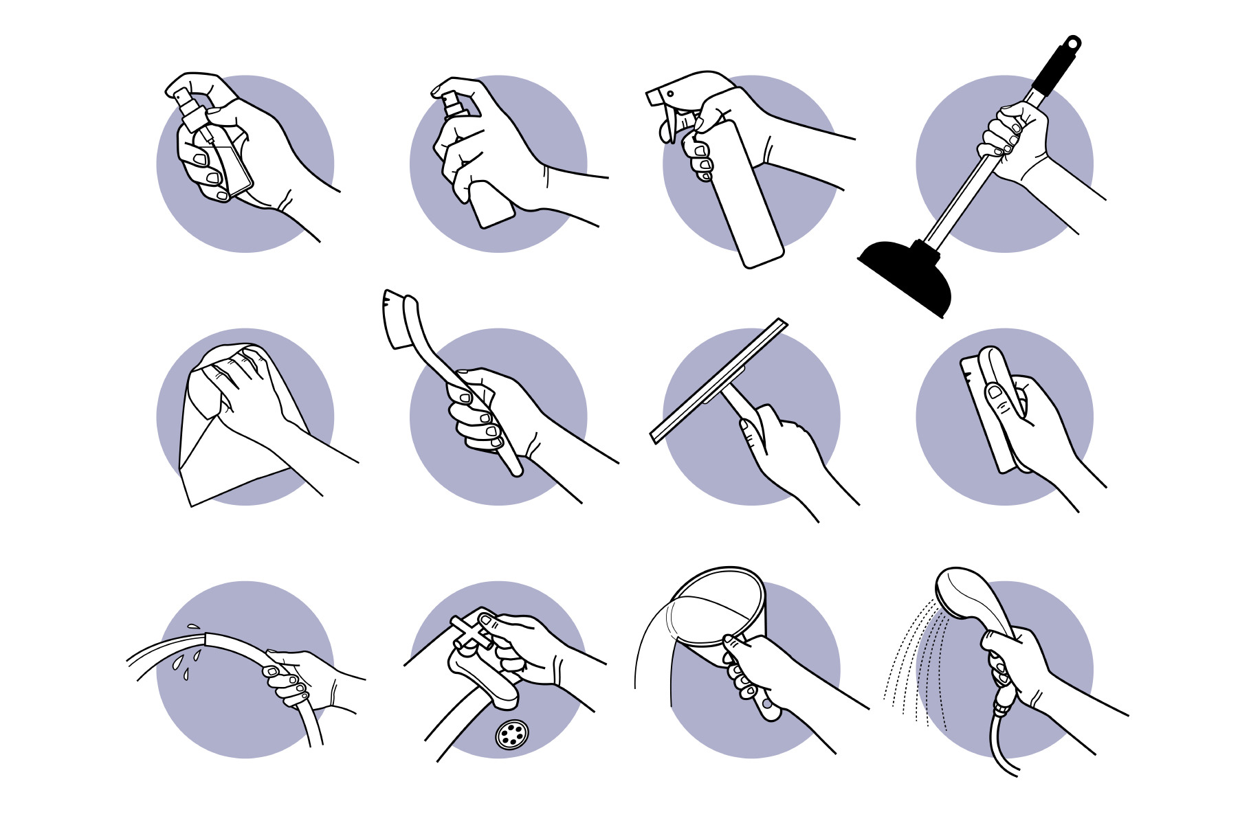 Hand holding cleaning equipment tool, an Illustration by Leremy Stick ...