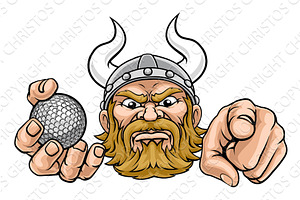 Viking Golf Ball Sports Team Mascot, an Object Illustration by Christos Georghiou