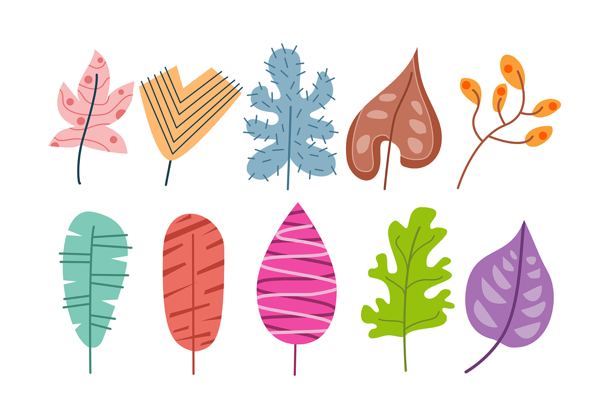 50 Colorful Leaf Clipart, a Graphic by judayartworks (Photo 2 of 6)