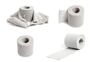 Single toilet paper, a Photo by saiko3p