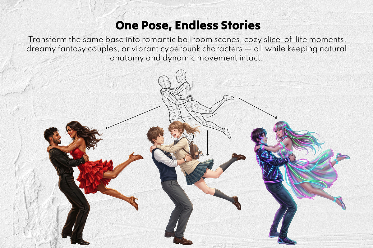 Tension&Romance Couple Poses Stamps, a Brush Add-On by Selentaori Studio (Photo 10 of 12)